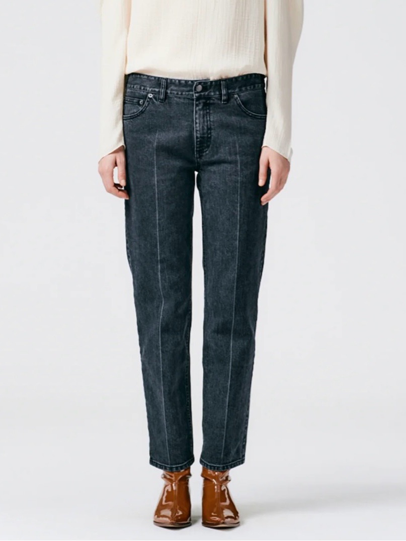 Tibi Grey Stretch Elfie Jean